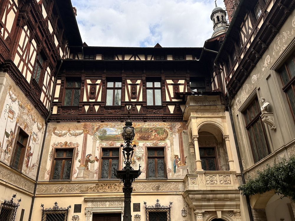 The interior garden of Peles Castle