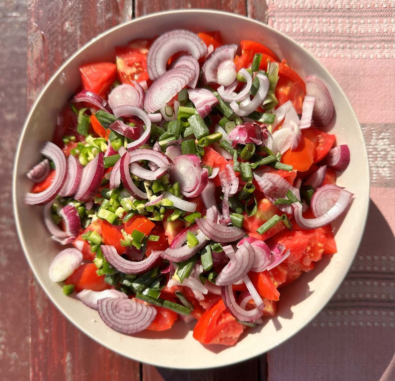 We know, the cheese is missing...But we just couldn't wait to capture this colourfulness!